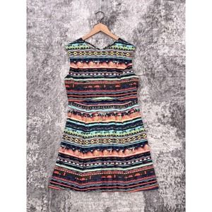 Title Nine Diamalete Dress Womens Active Tribal Sleeveless Cross Back Size L